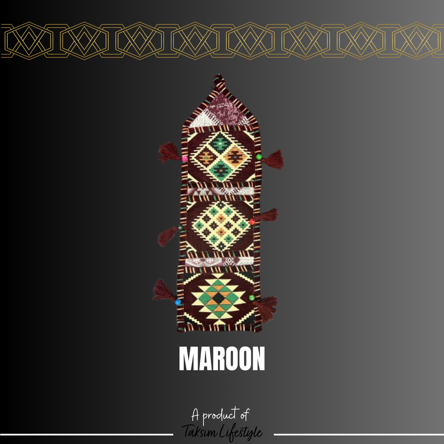 3 Tier Wall Decor Bag - Anotolia Maroon