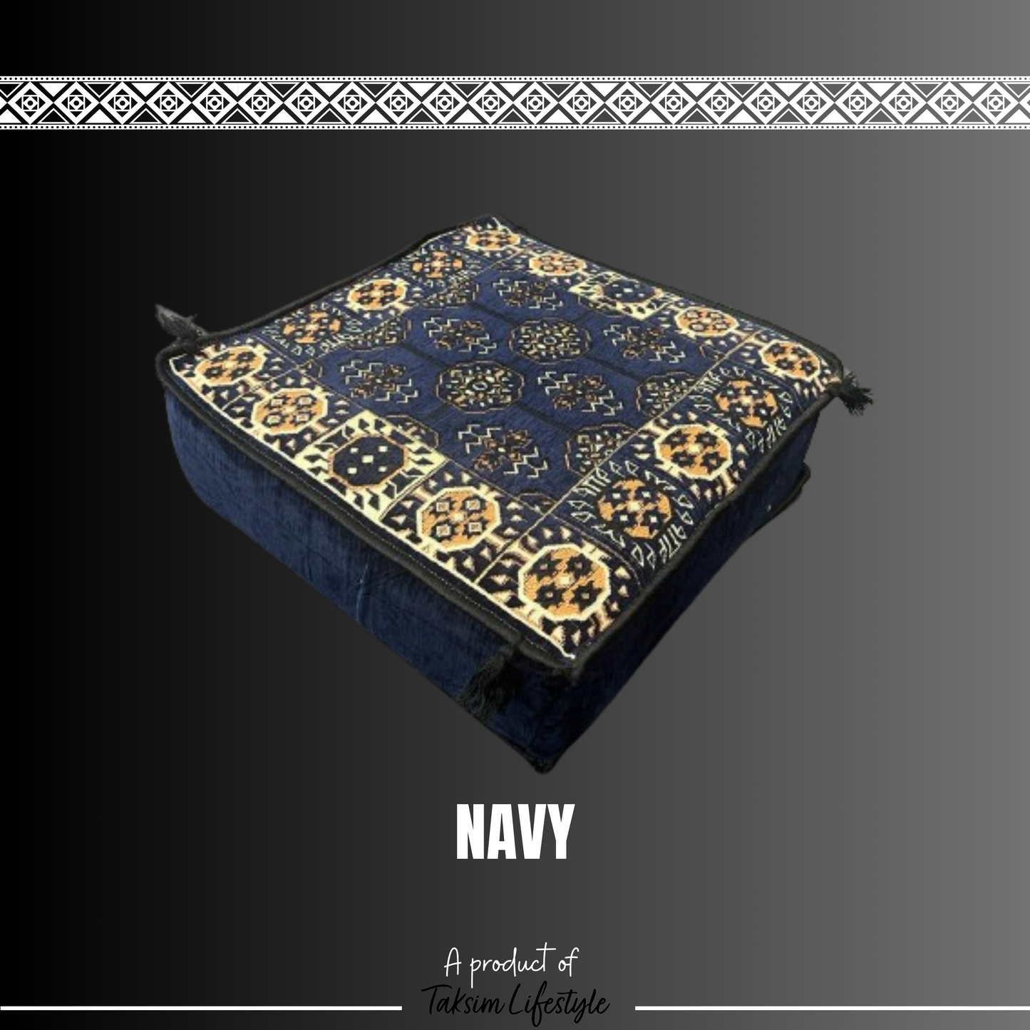 Ottoman Table - Traditional Navy