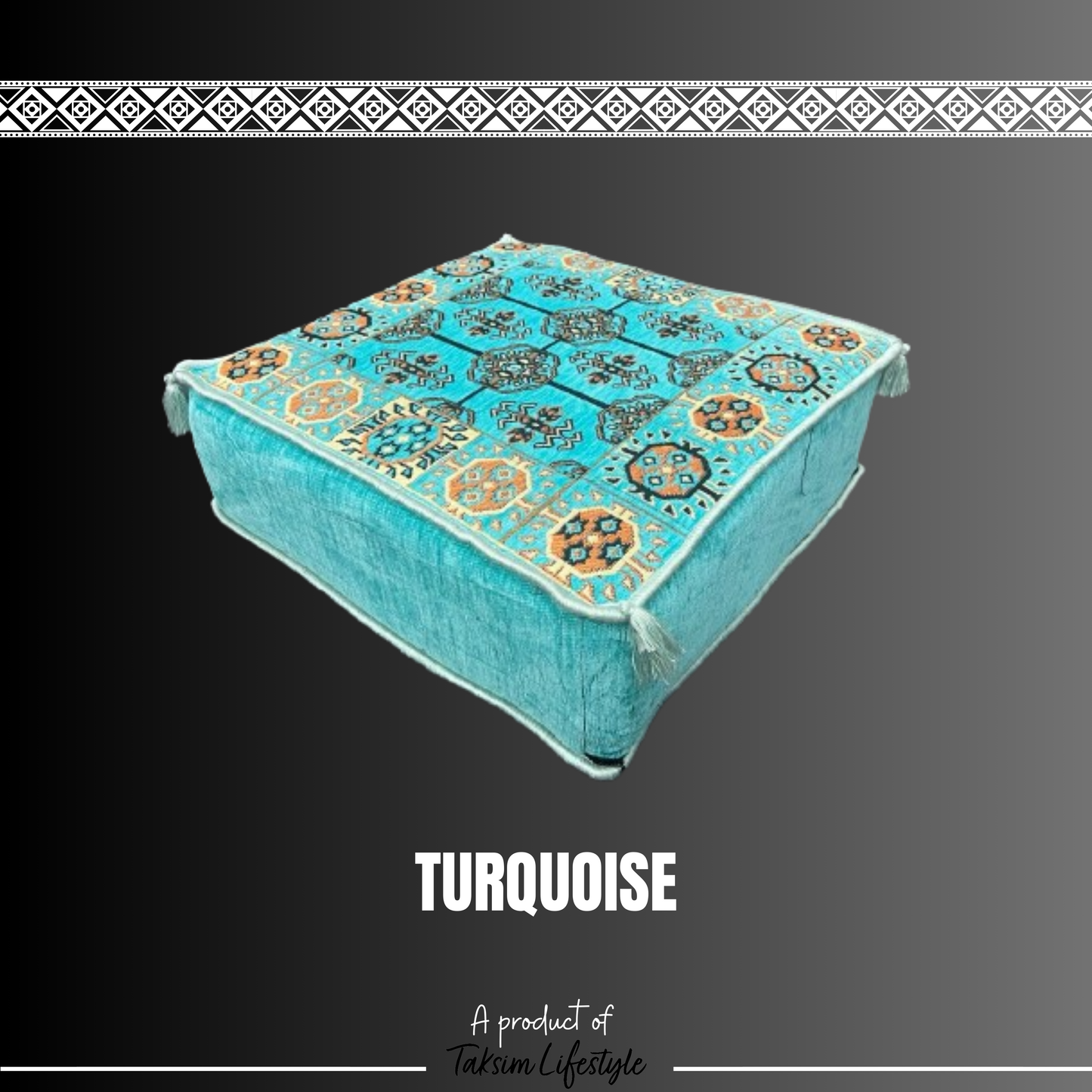 Ottoman Table - Traditional Turquoise