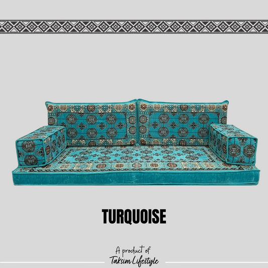 3 Seater Sofa - Traditional Turquoise